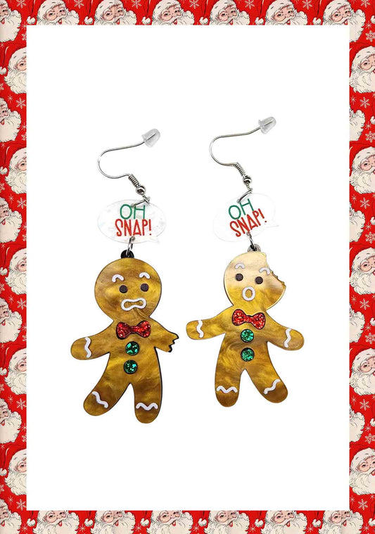 Christmas Acrylic Y2K Gingerbread Man Earrings Cherrykitten