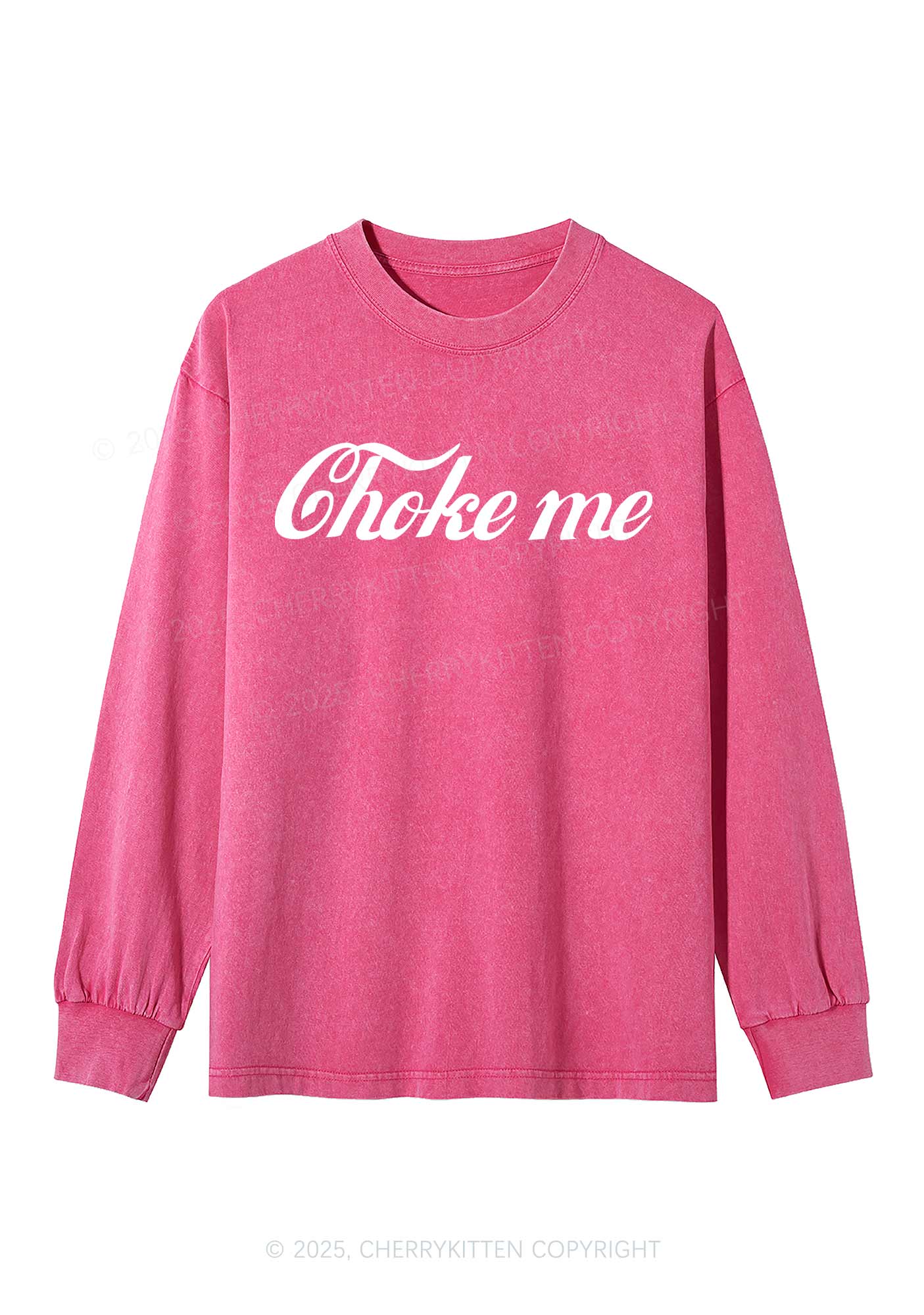 Choke Me Y2K Washed Long Sleeves Cherrykitten