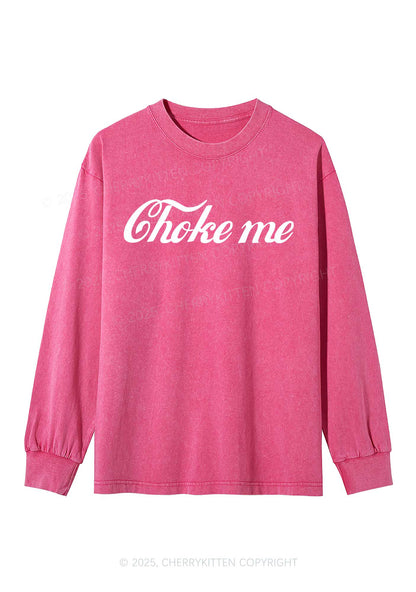 Choke Me Y2K Washed Long Sleeves Cherrykitten