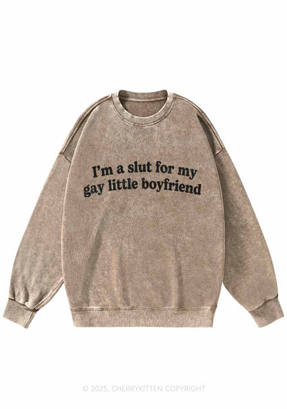 Slxt For My Gay BF Y2K Washed Sweatshirts Cherrykitten