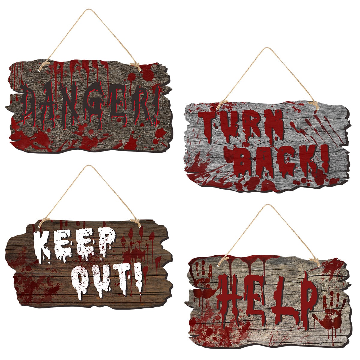 Halloween Scary Bloodstains Imitation Wooden Door Sign