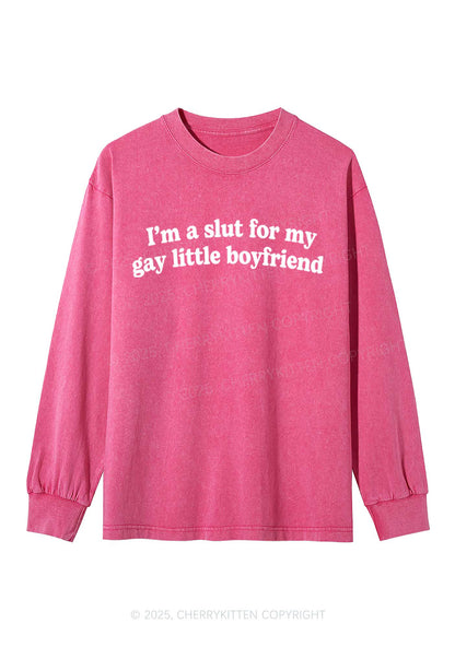 Slxt For My Gay BF Y2K Washed Long Sleeves Cherrykitten
