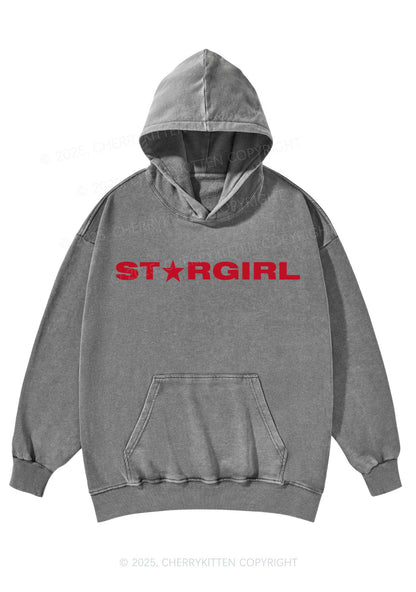 Red Stargirl Y2K Washed Hoodie Cherrykitten