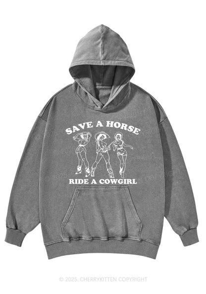 Ride A Cowgirl Pride Y2K Washed Hoodie Cherrykitten