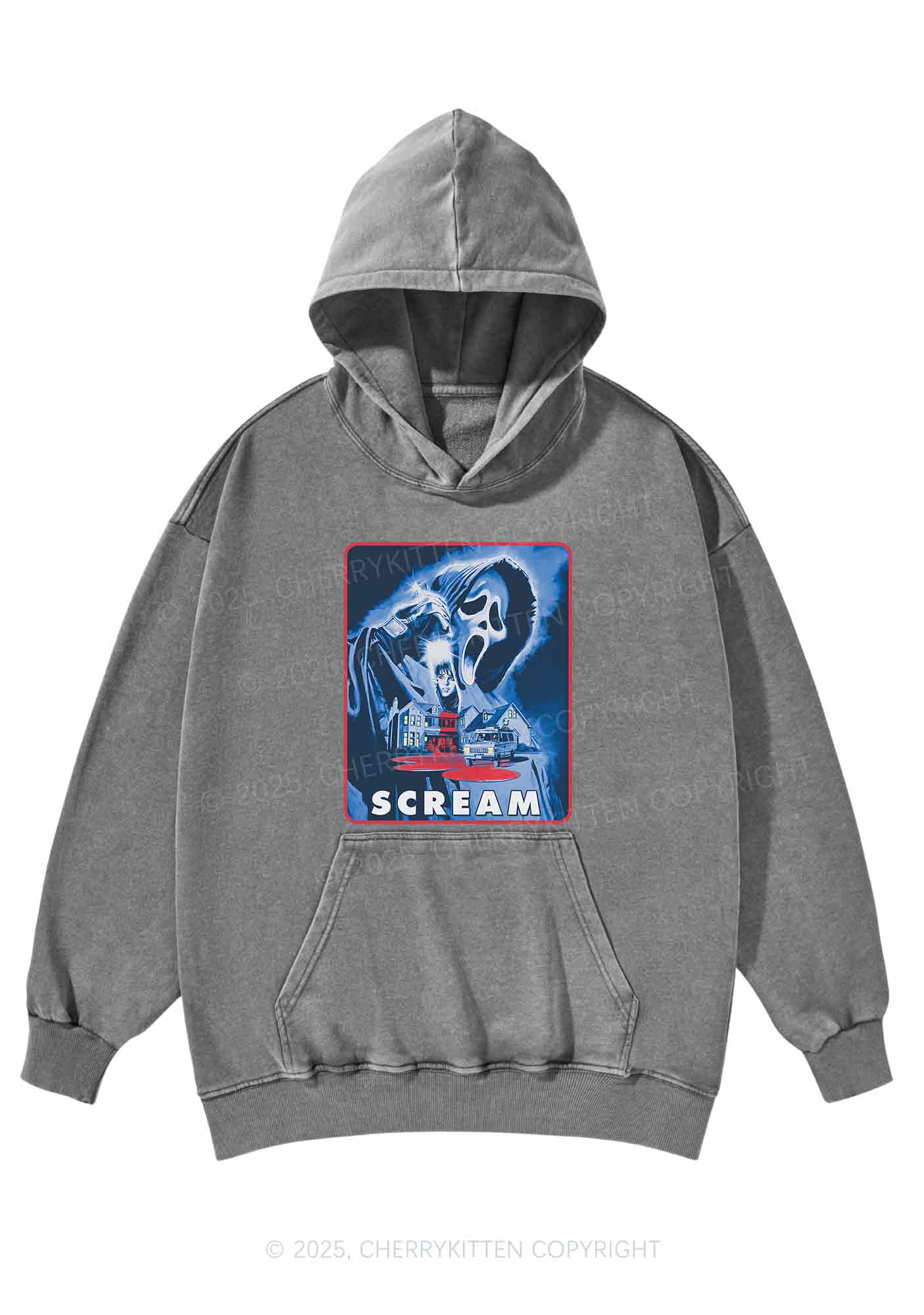 Hallowee Scream Y2K Washed Hoodie Cherrykitten