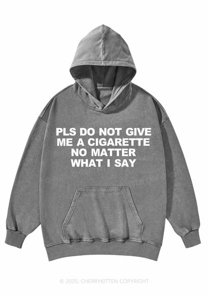 Dont Give Me Cigarette Y2K Washed Hoodie Cherrykitten