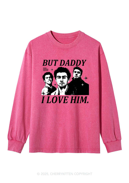 Daddy I Love Luigi Y2K Washed Long Sleeves Cherrykitten