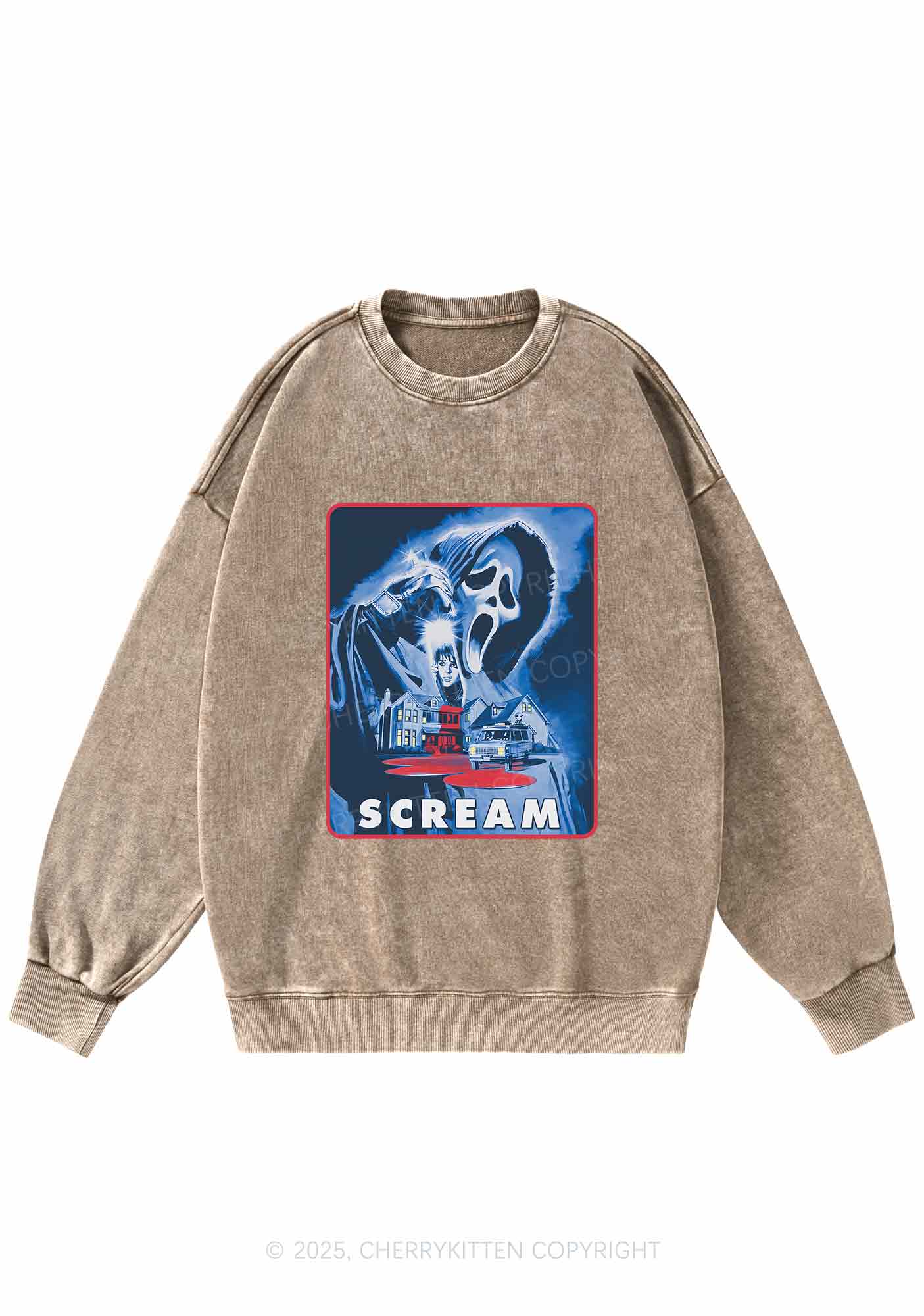 Hallowee Scream Y2K Washed Sweatshirts Cherrykitten