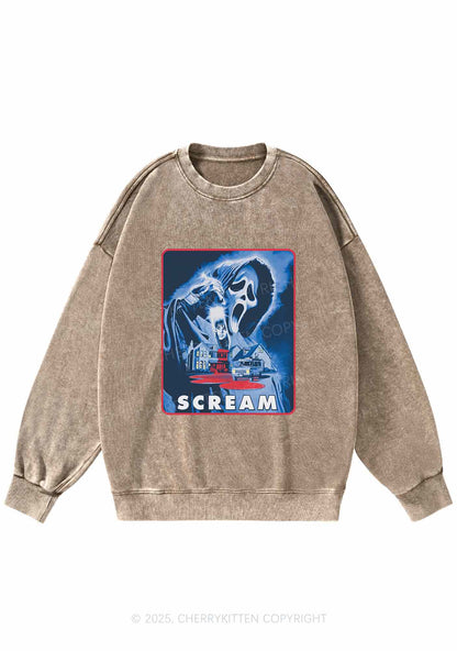 Hallowee Scream Y2K Washed Sweatshirts Cherrykitten