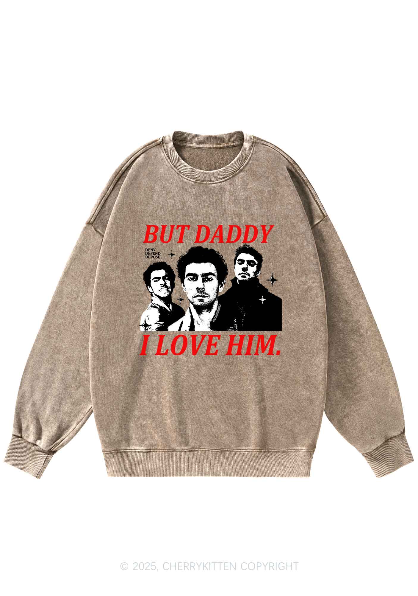 Daddy I Love Luigi Y2K Washed Sweatshirts Cherrykitten