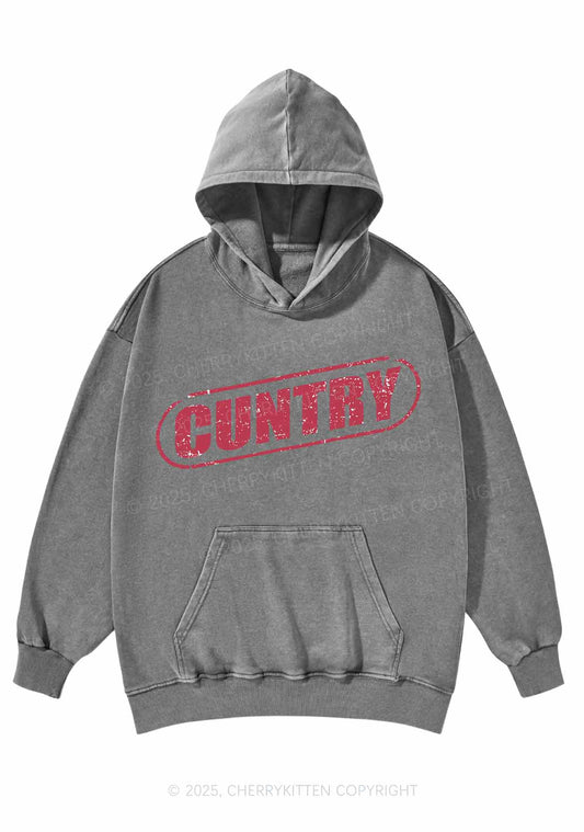 Cuntry Y2K Washed Hoodie Cherrykitten