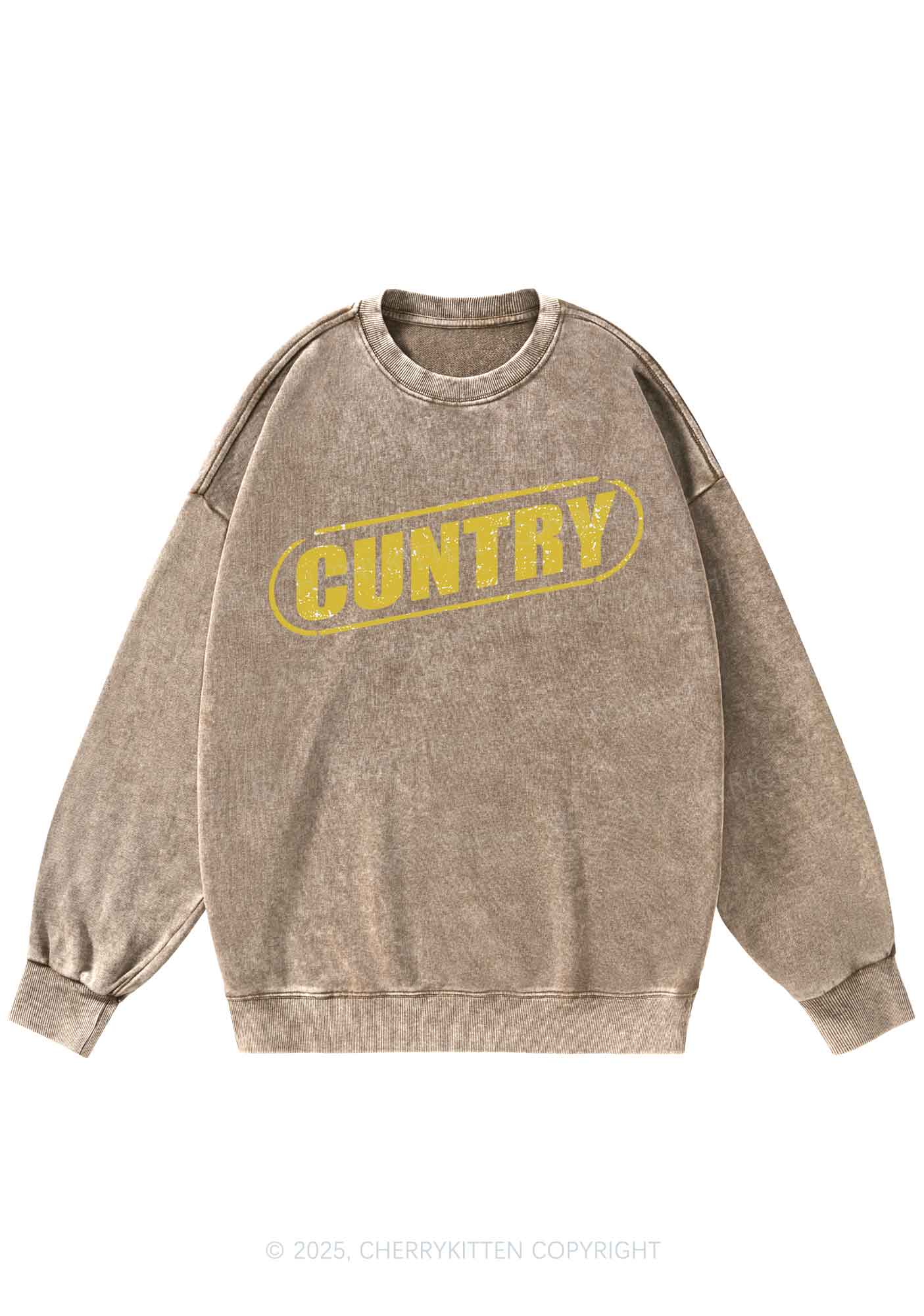 Cuntry Y2K Washed Sweatshirts Cherrykitten