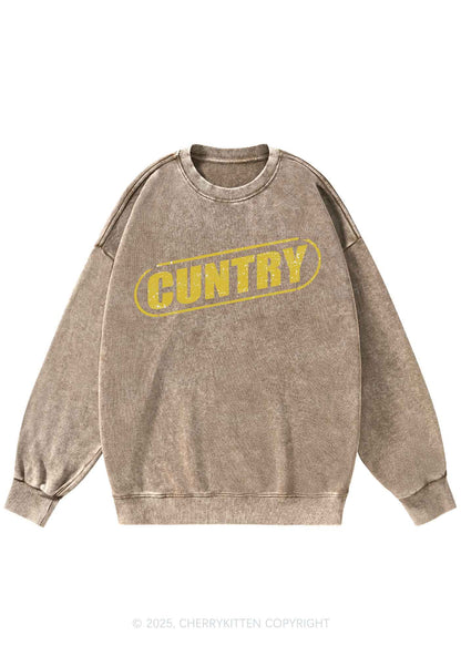 Cuntry Y2K Washed Sweatshirts Cherrykitten