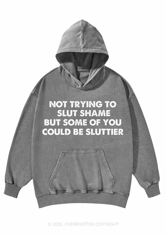 Not Trying To Slxt Shame Y2K Washed Hoodie Cherrykitten