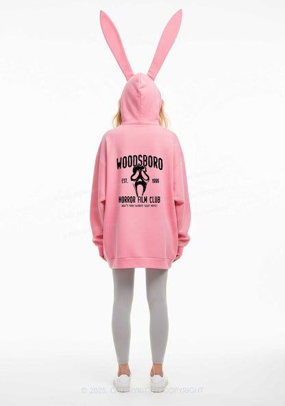 Halloween Horror Film Club Y2K Bunny Ear Zip Hoodie Cherrykitten