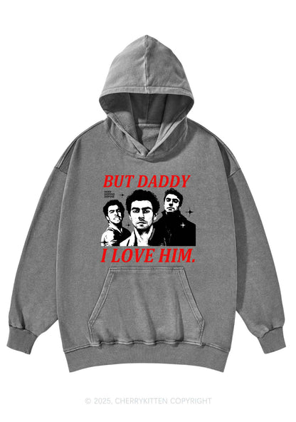 Daddy I Love Luigi Y2K Washed Hoodie Cherrykitten