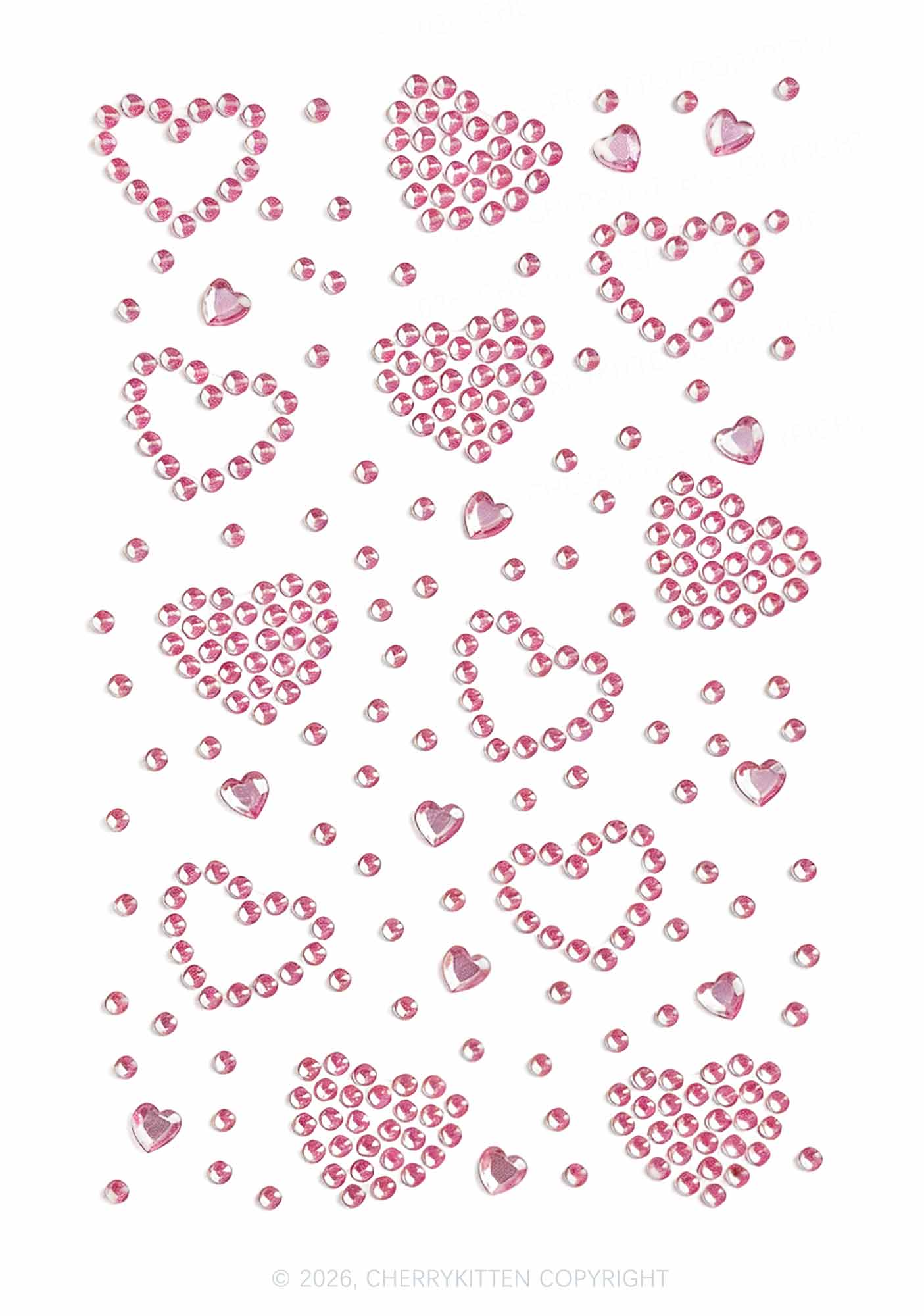 1pc Heart Rhinestone Y2K Face Sticker Cherrykitten