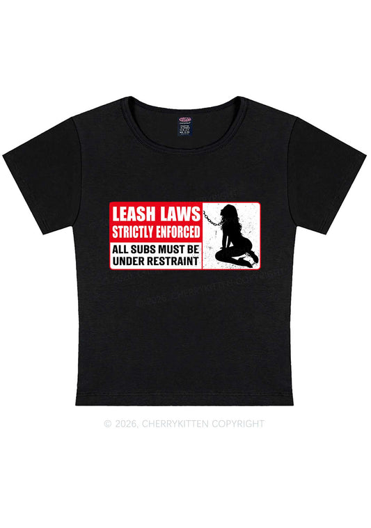 Leash Laws Strictly Enforced Y2K Baby Tee Cherrykitten