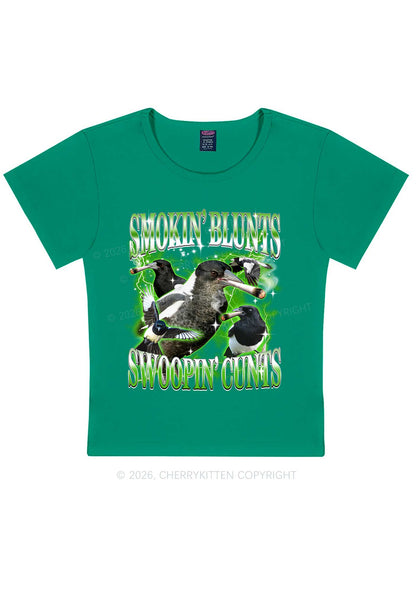 Smokin Blunts Swoopin Cxxts Y2K Baby Tee Cherrykitten