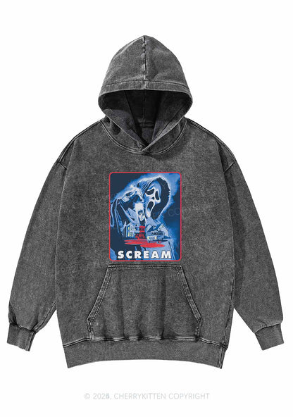 Hallowee Scream Y2K Washed Hoodie Cherrykitten