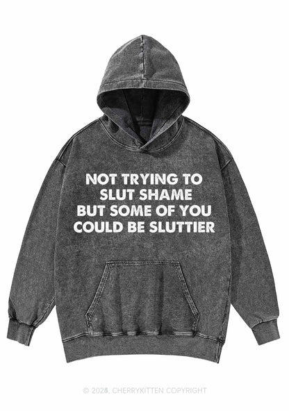 Not Trying To Slxt Shame Y2K Washed Hoodie Cherrykitten