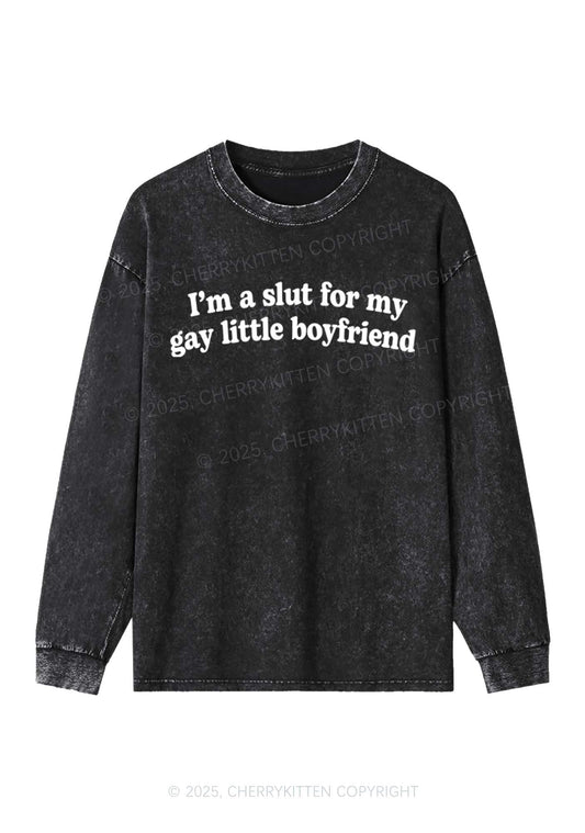 Slxt For My Gay BF Y2K Washed Long Sleeves Cherrykitten