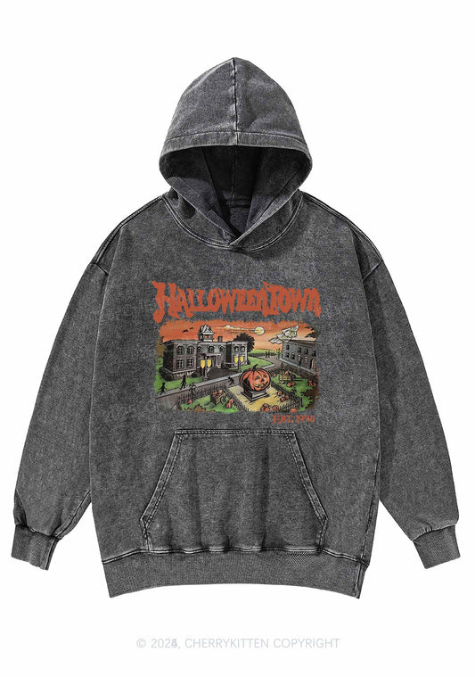 Halloween Town Y2K Washed Hoodie Cherrykitten