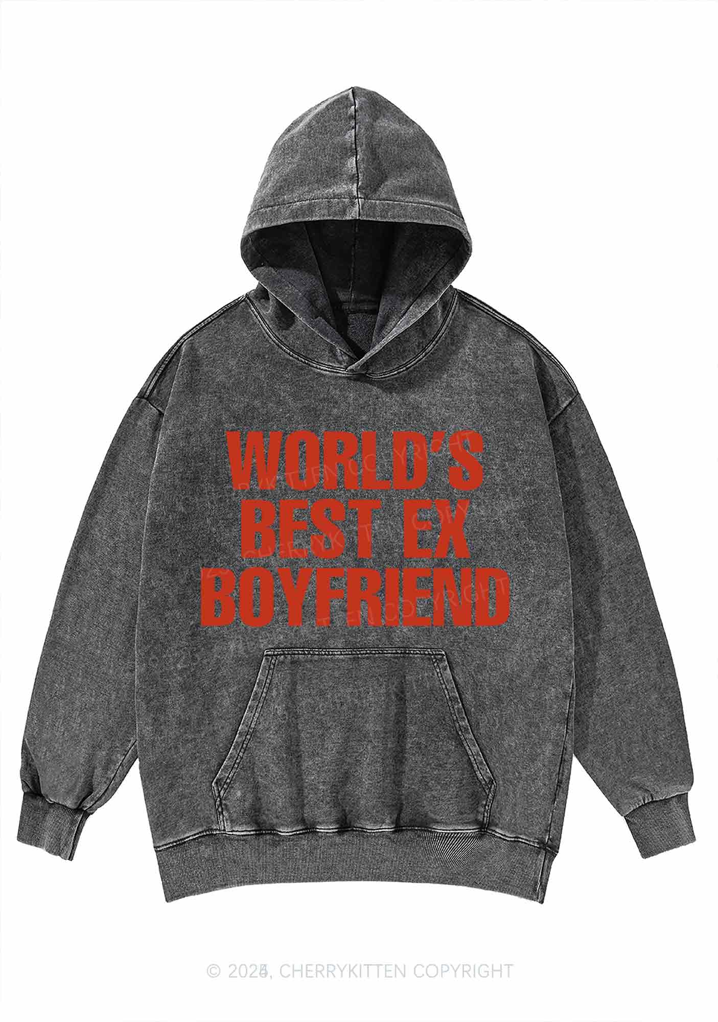 Best Ex Boyfriend Y2K Washed Hoodie Cherrykitten