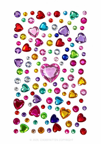 1pc Multicolor Rhinestone Y2K Face Sticker Cherrykitten