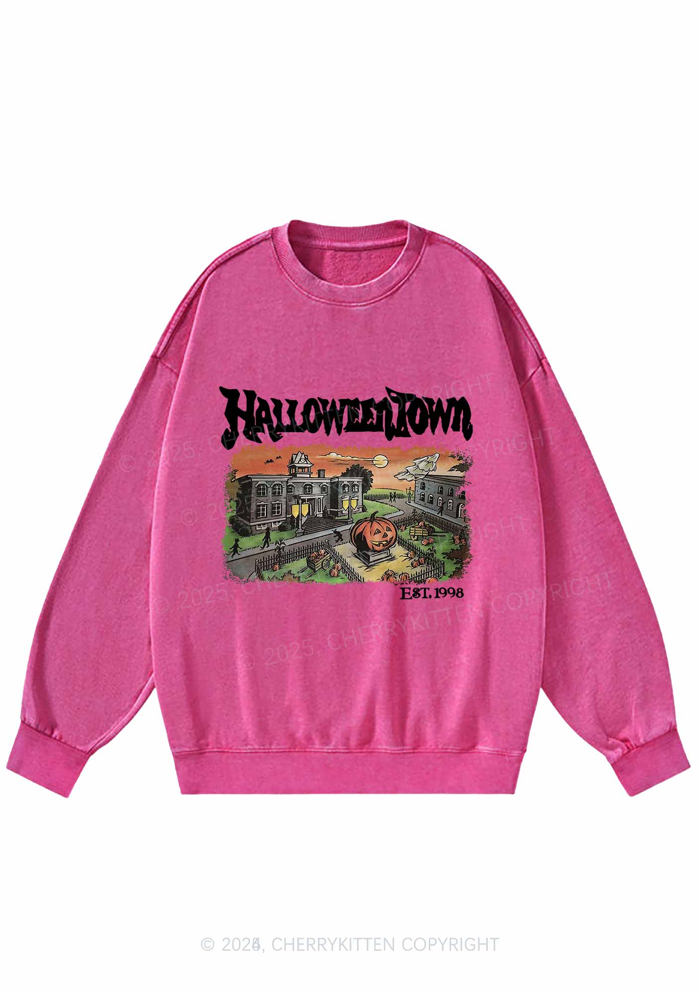 Halloween Town Y2K Washed Sweatshirts Cherrykitten