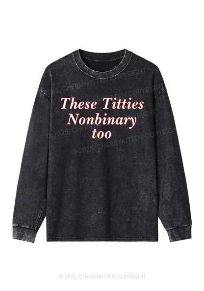 Txtties Nonbinary Too Y2K Washed Long Sleeves Cherrykitten