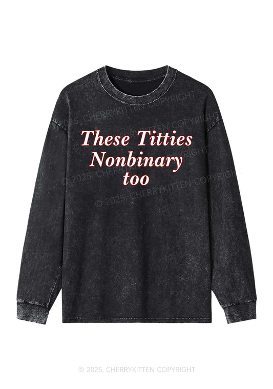 Txtties Nonbinary Too Y2K Washed Long Sleeves Cherrykitten
