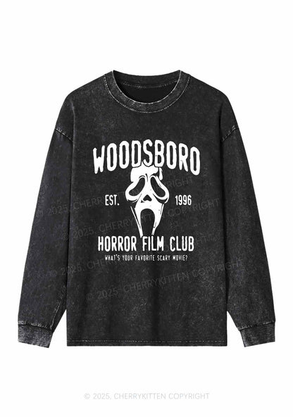 Halloween Horror Film Club Y2K Washed Long Sleeves Cherrykitten