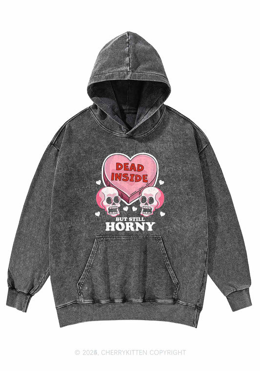 Halloween Dead Inside Y2K Washed Hoodie Cherrykitten