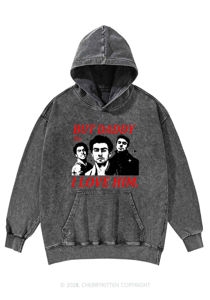 Daddy I Love Luigi Y2K Washed Hoodie Cherrykitten