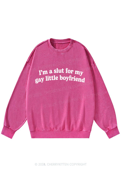 Slxt For My Gay BF Y2K Washed Sweatshirts Cherrykitten