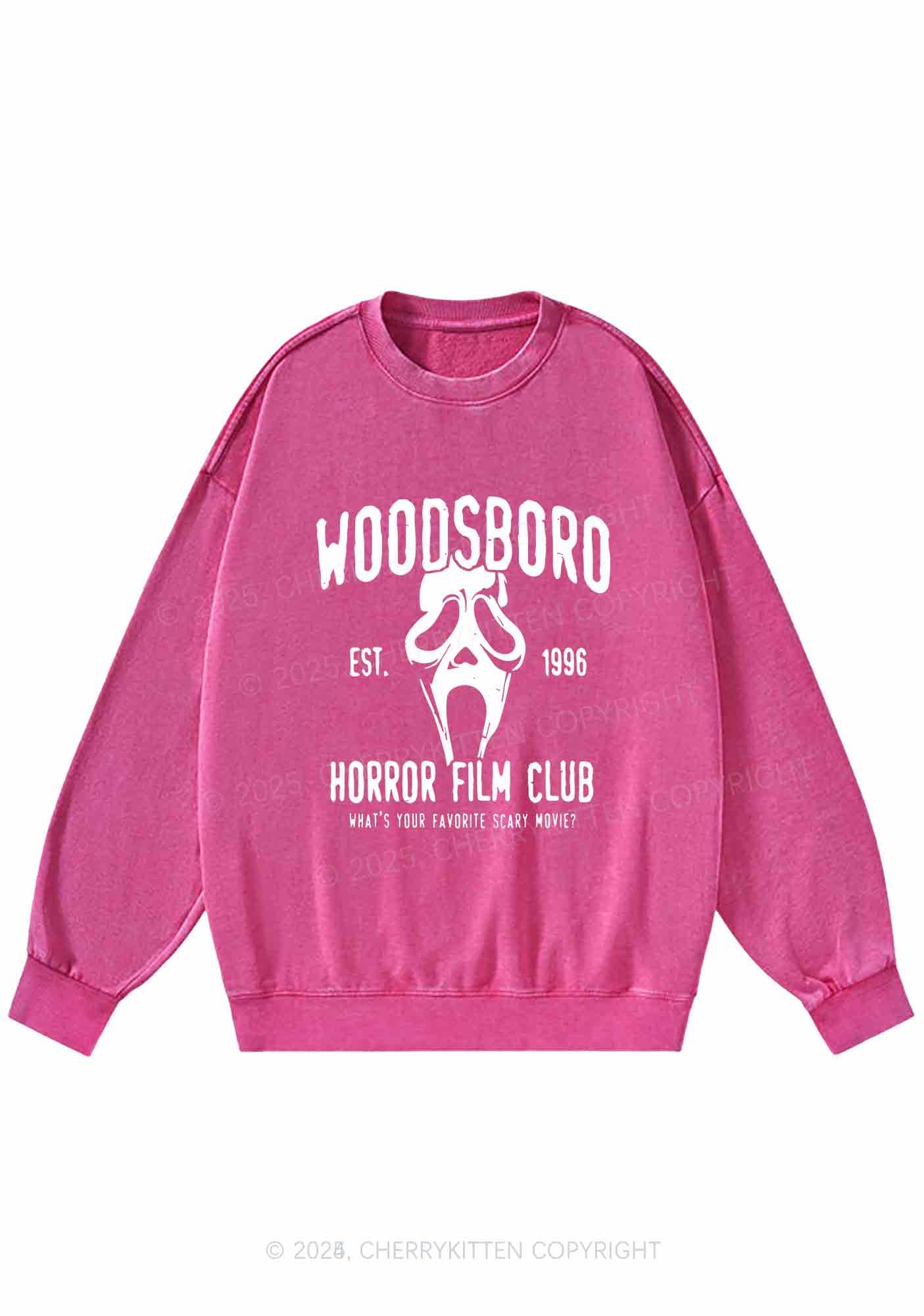 Halloween Horror Film Club Y2K Washed Sweatshirts Cherrykitten