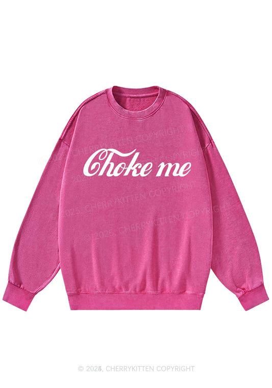 Choke Me Y2K Washed Sweatshirts Cherrykitten