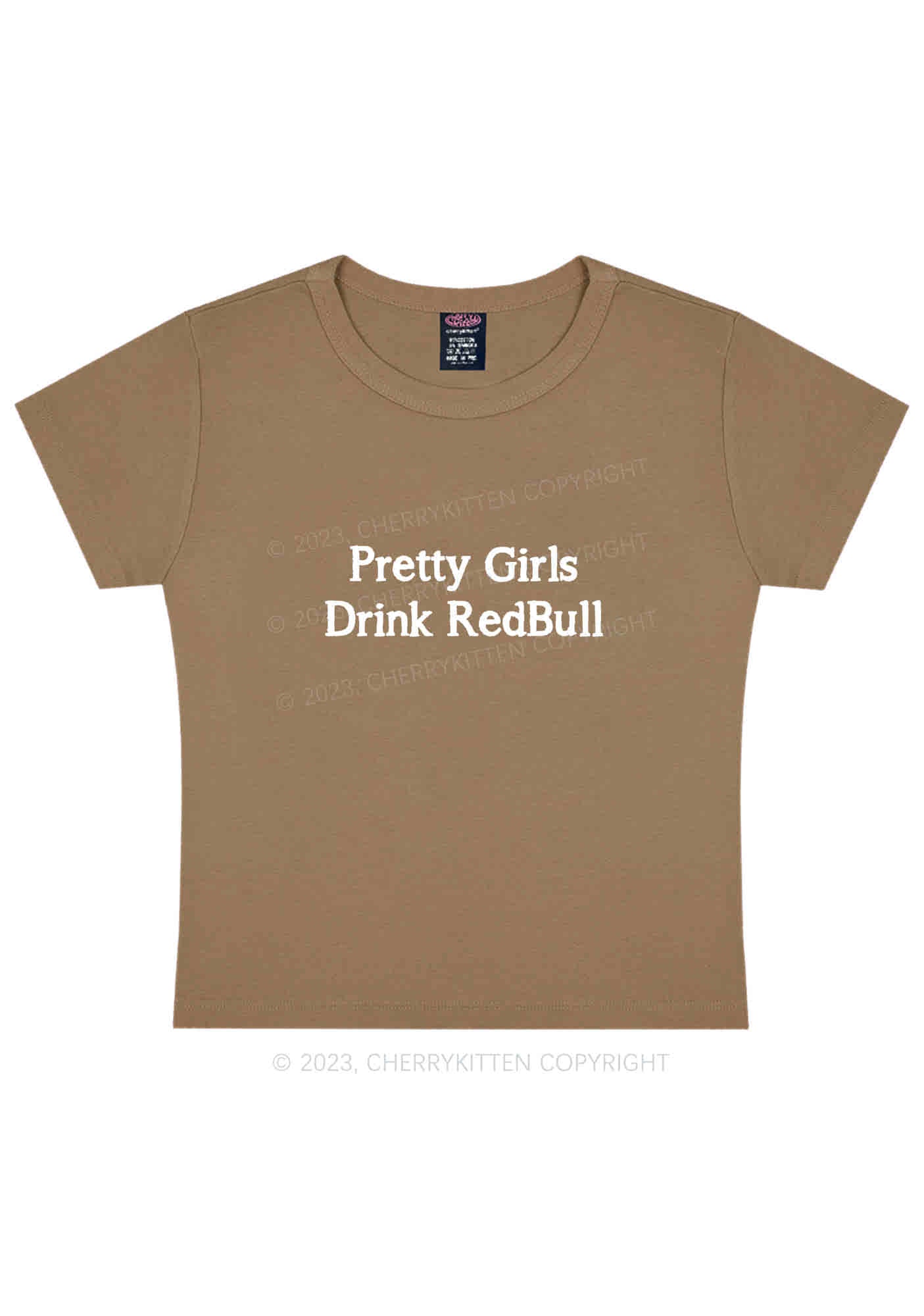 Pretty Girls Drink Redbull Y2K Baby Tee Cherrykitten