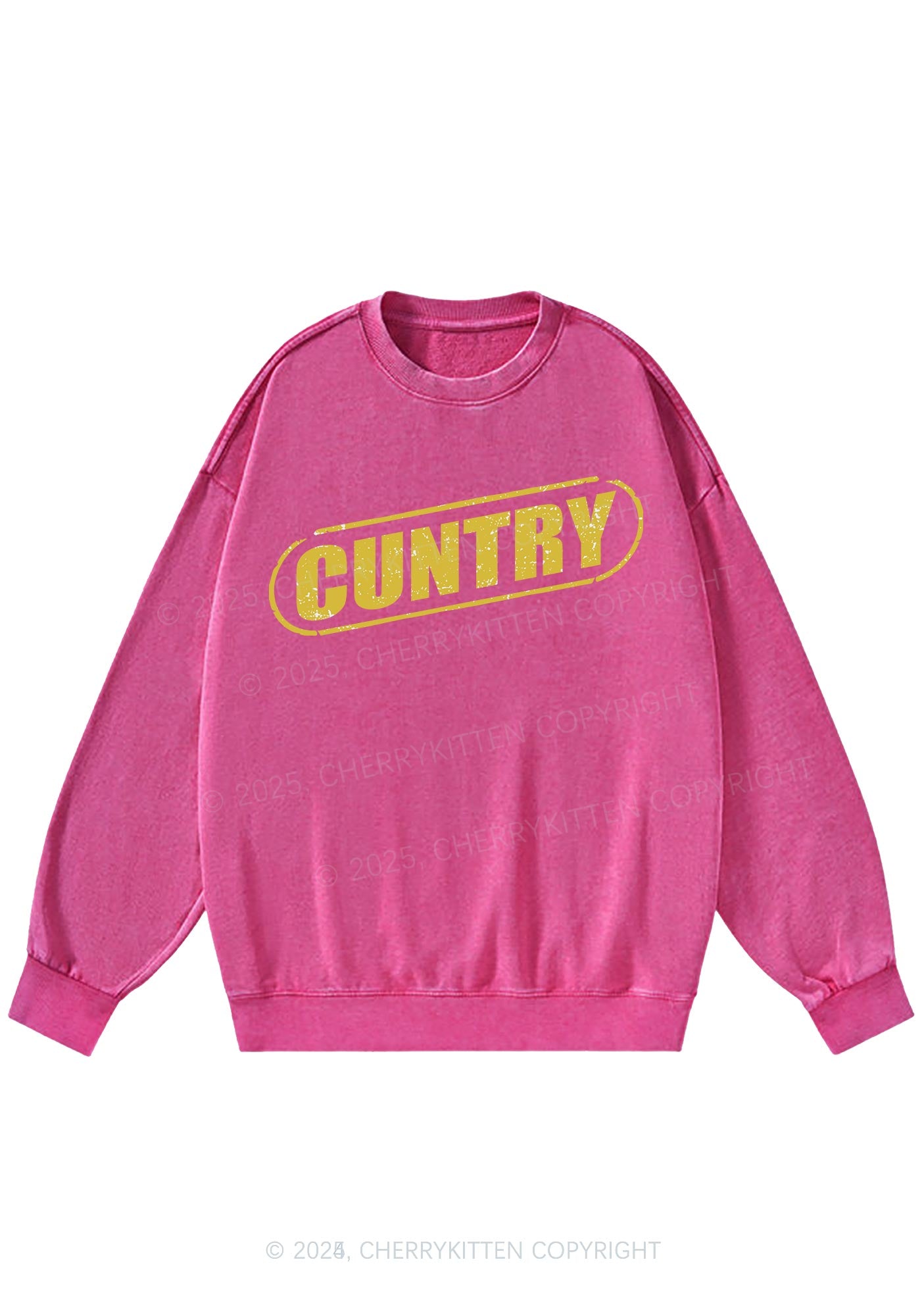 Cuntry Y2K Washed Sweatshirts Cherrykitten