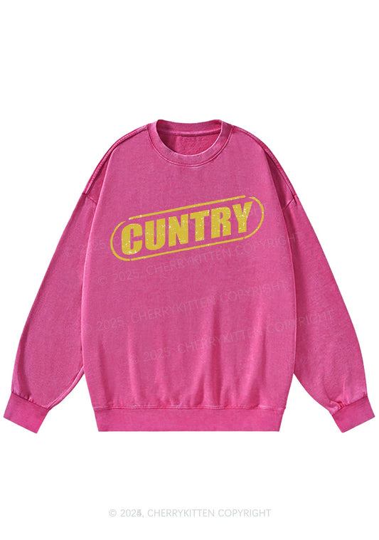 Cuntry Y2K Washed Sweatshirts Cherrykitten