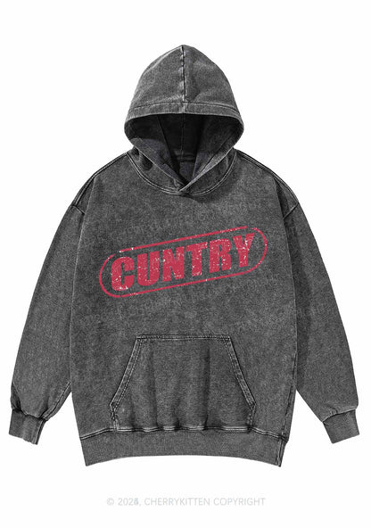 Cuntry Y2K Washed Hoodie Cherrykitten