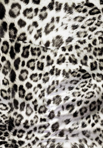 Snow Leopard Y2K Print Gym Shorts Cherrykitten