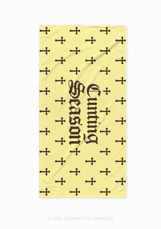 Cunting Season Cross Y2K Beach Towel Cherrykitten