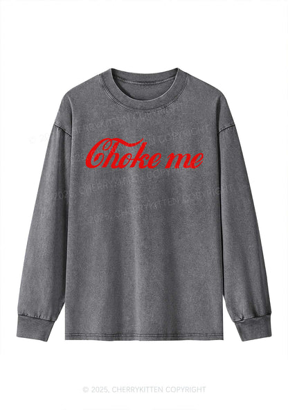 Choke Me Y2K Washed Long Sleeves Cherrykitten