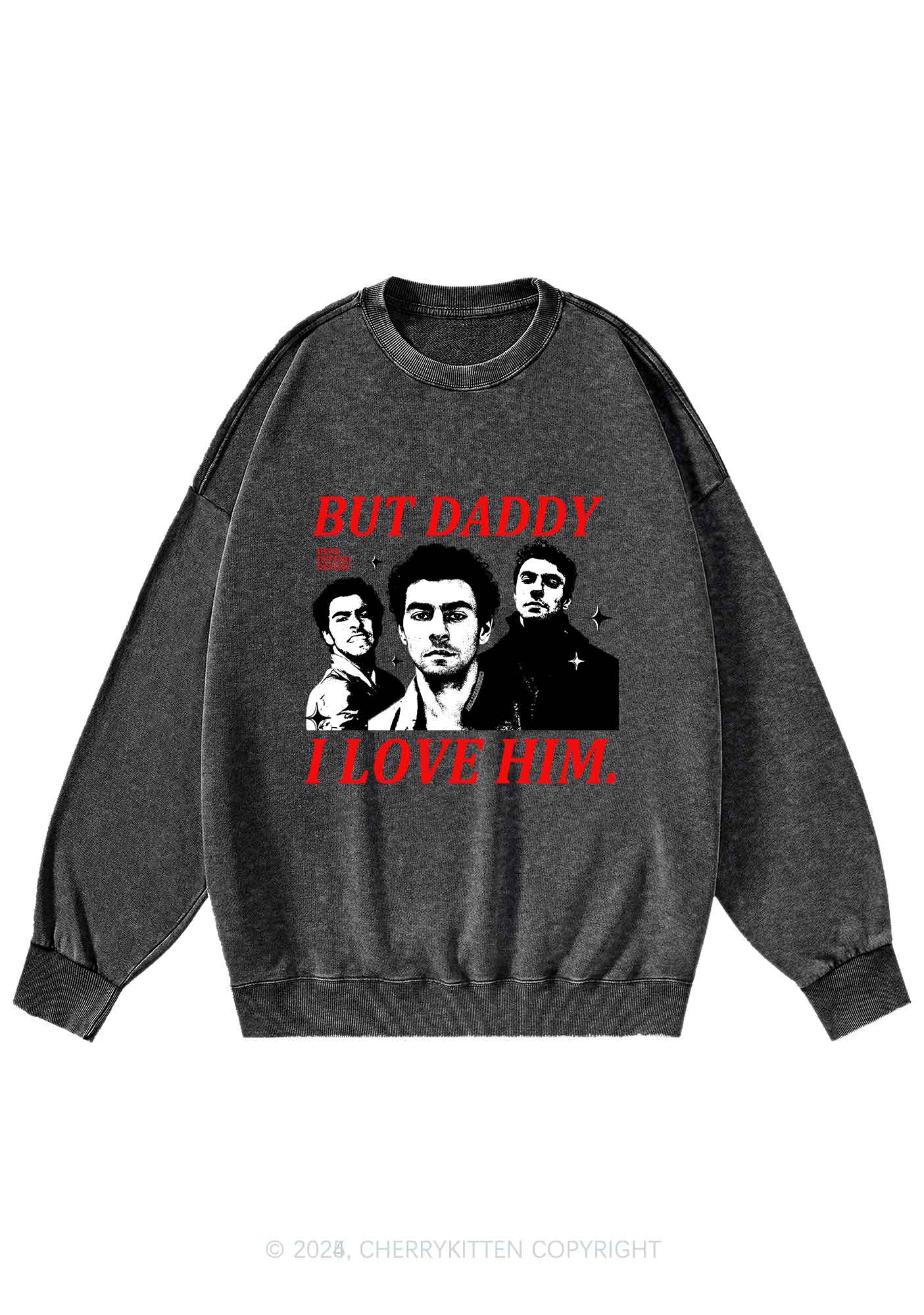 Daddy I Love Luigi Y2K Washed Sweatshirts Cherrykitten