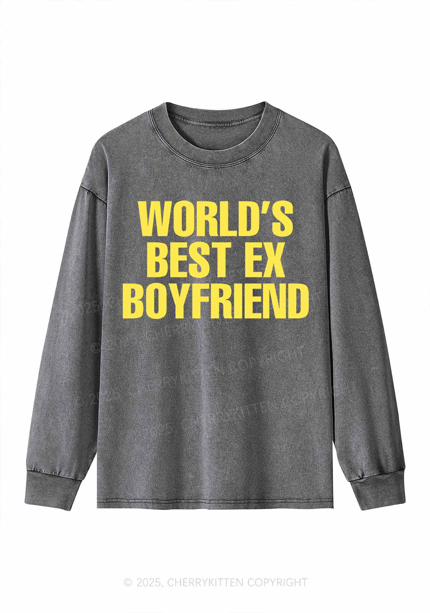 Best Ex Boyfriend Y2K Washed Long Sleeves Cherrykitten