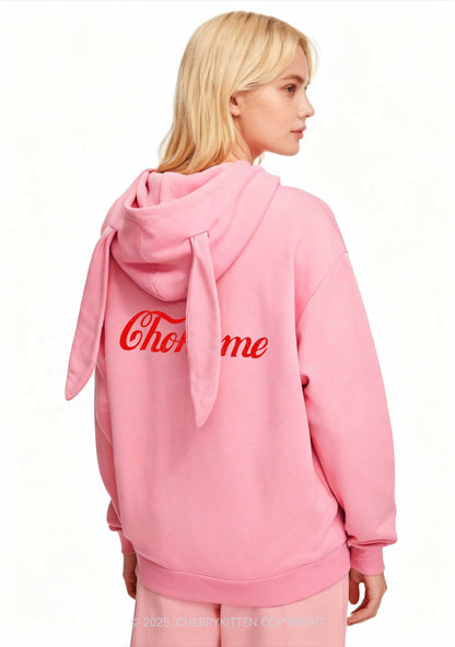 Choke Me Y2K Bunny Ear Zip Hoodie Cherrykitten