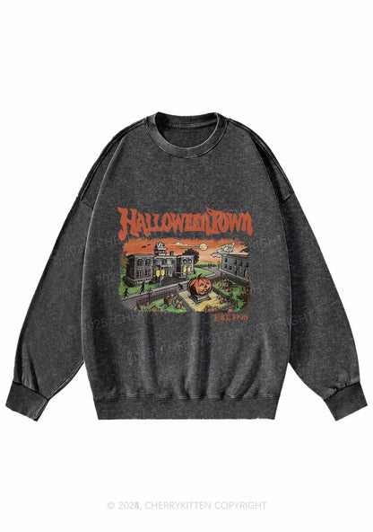 Halloween Town Y2K Washed Sweatshirts Cherrykitten