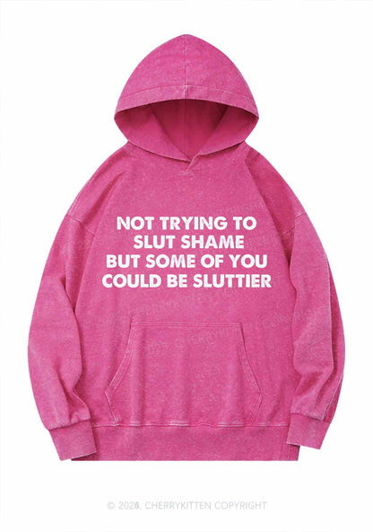 Not Trying To Slxt Shame Y2K Washed Hoodie Cherrykitten